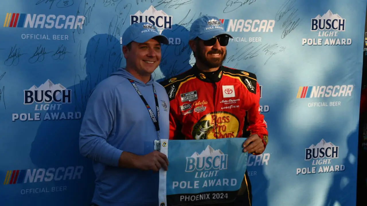 hero image for Truex on Pole for NASCAR Cup Championship Race; Logano Leads Championship 4 in 2nd