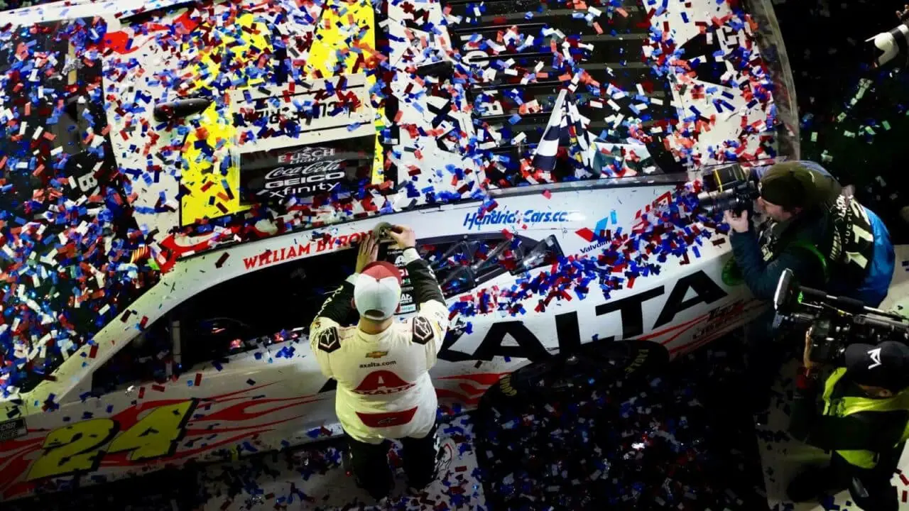 hero image for William Byron Scores Significant Victory in 2024 Daytona 500; Leads Hendrick 1-2