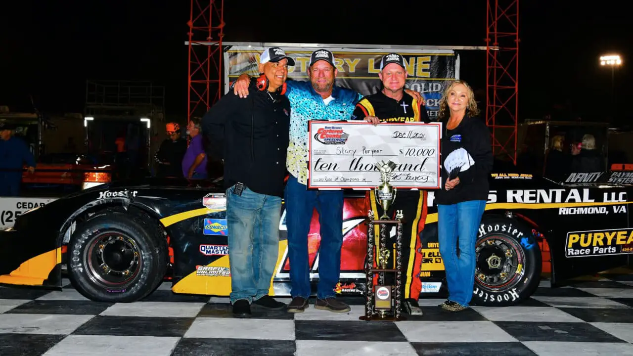 hero image for Puryear Honors Friend in Return to Victory Lane